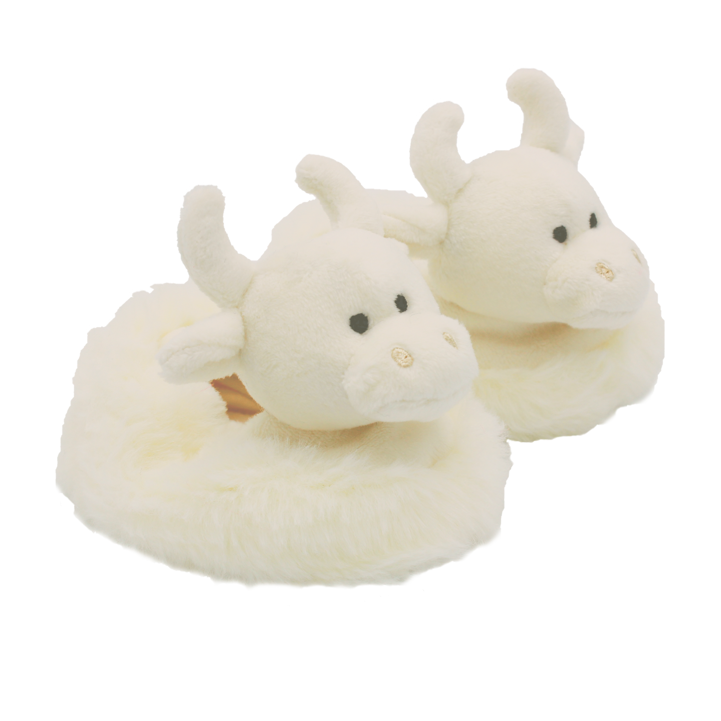 Cream Highland Cow Baby Slippers