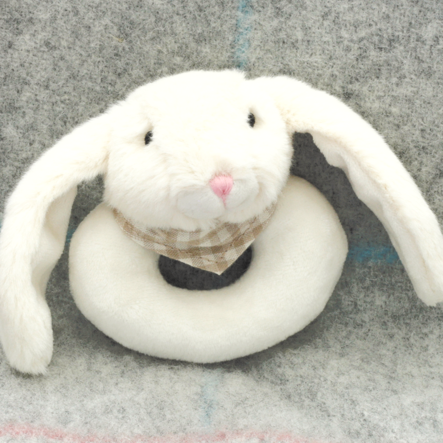 Bunny Baby Rattle Cream