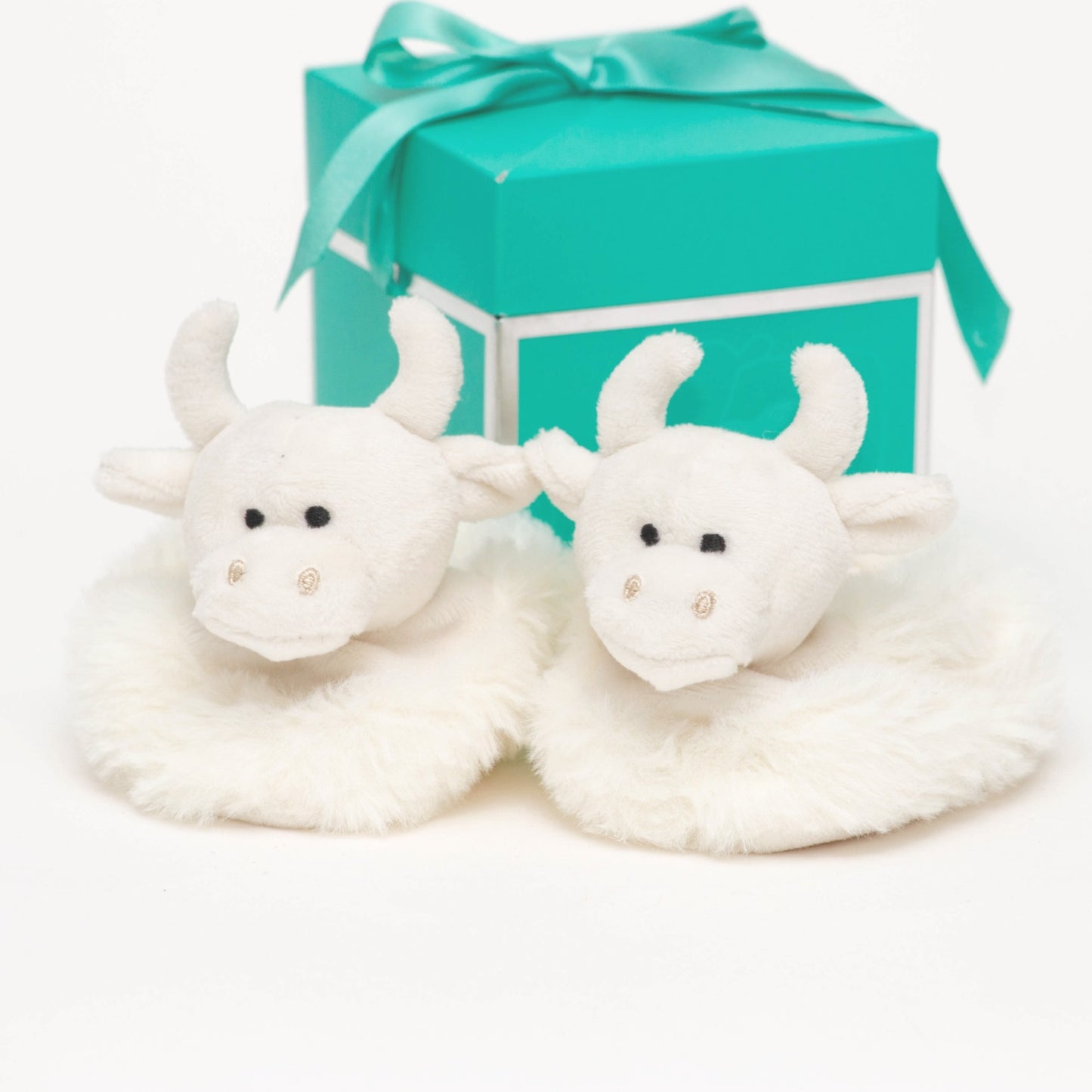 Cream Highland Cow Baby Slippers