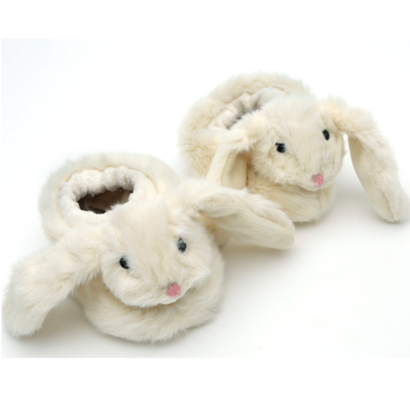 Bunny Baby Slippers Cream - 0-6 months