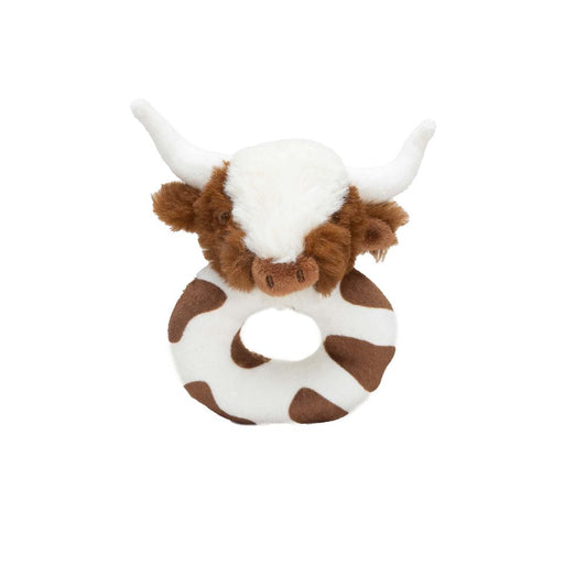 Texas Cream/Brown Cow Rattle + Gift Box