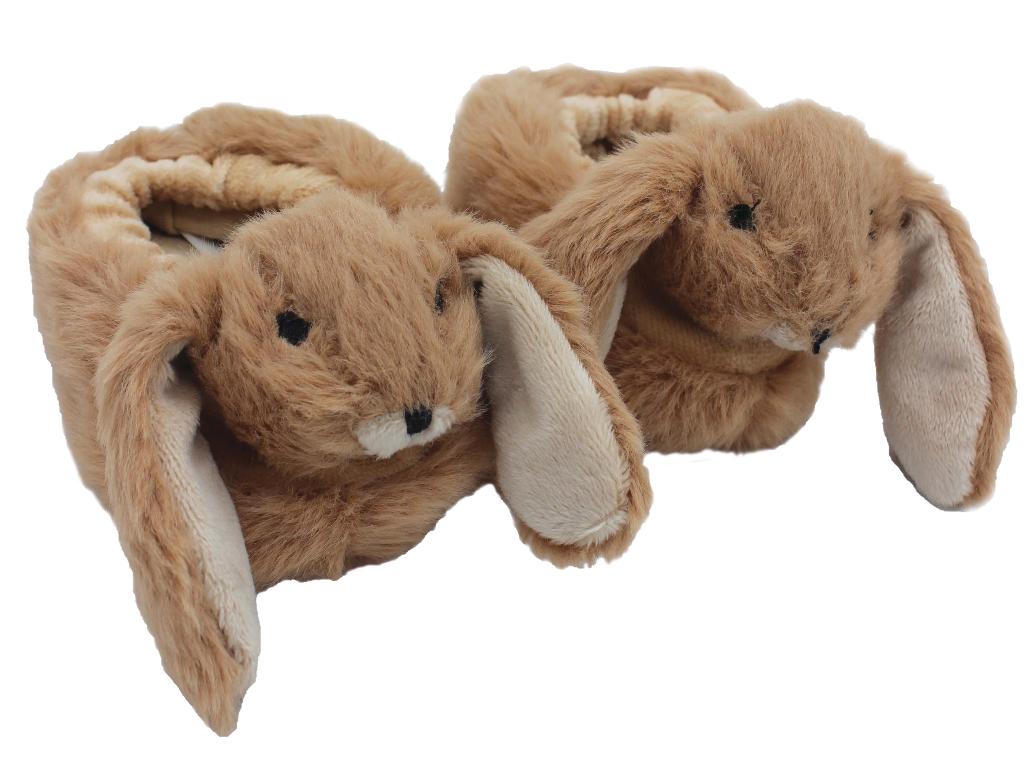 Bunny Baby Slippers Brown + Gift Box
