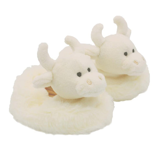 Highland Coo Baby Slippers Cream + Gift Box