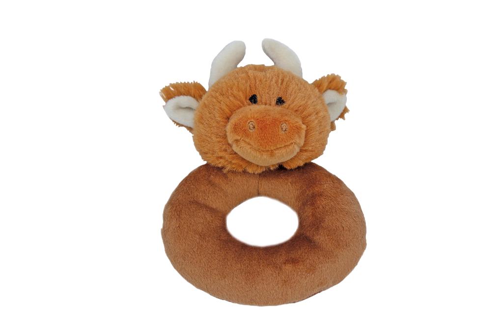 Highland Coo Baby Rattle Brown + Gift Box