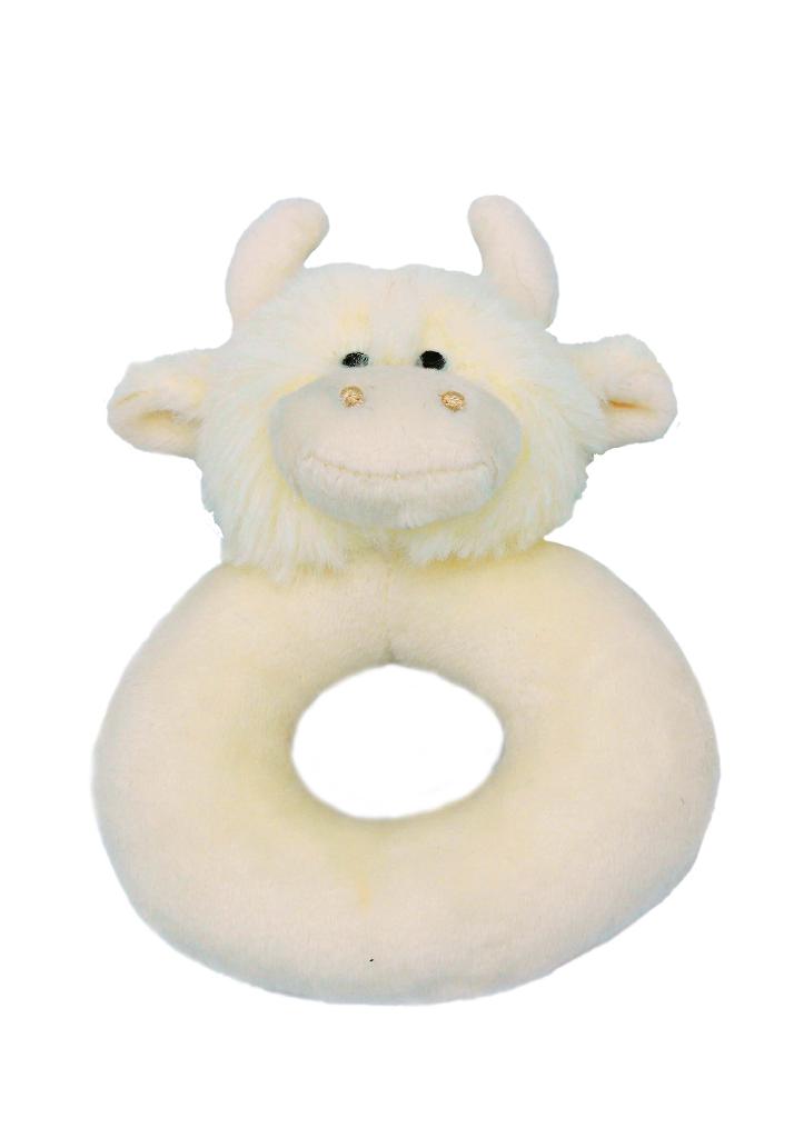 Highland Coo Baby Rattle Cream + Gift Box