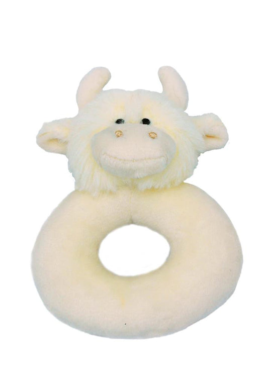 Highland Coo Baby Rattle Cream + Gift Box