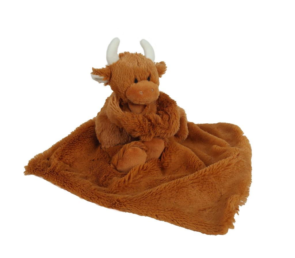 Highland Coo Toy Soother Brown + Gift Box