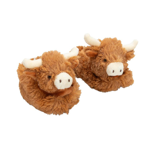Longhorn Brown Cow Baby Slippers + Gift Box