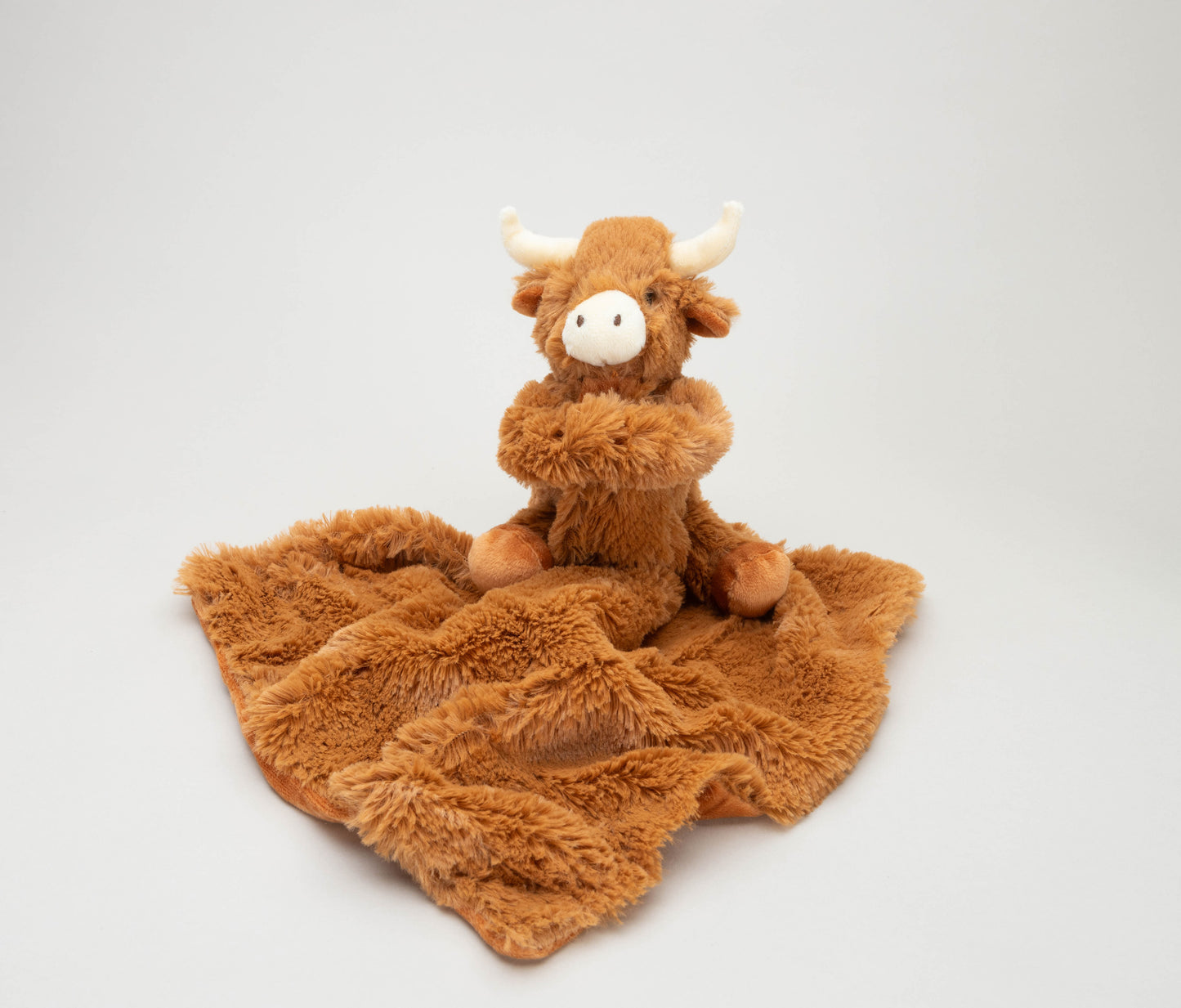 Longhorn Highland Cow Toy Soother Brown