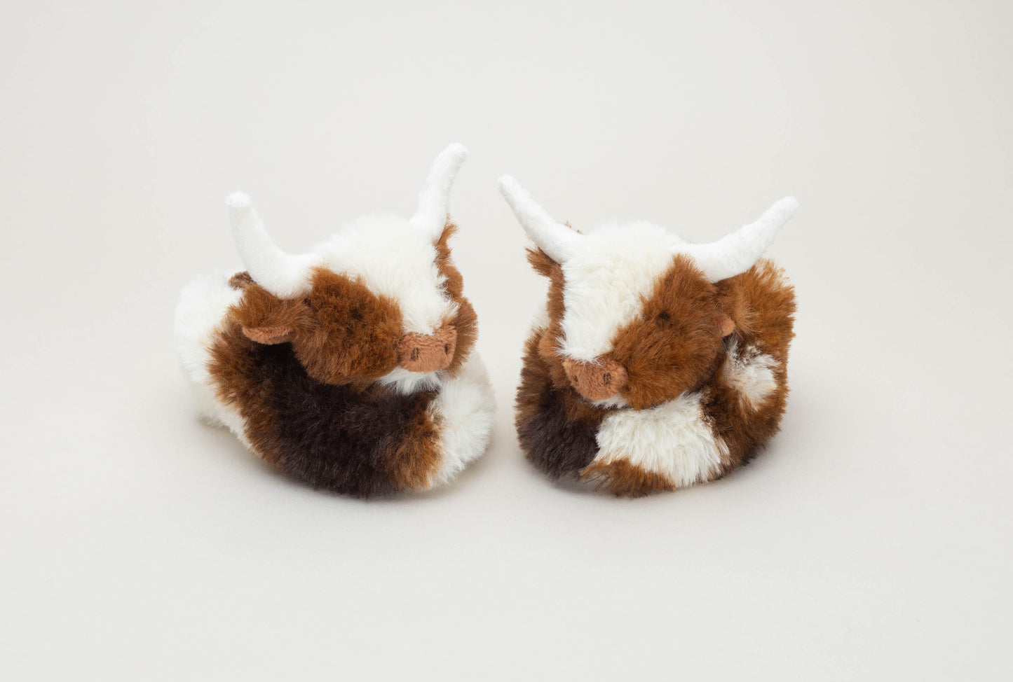 Texas Highland Cow Baby Slippers Cream Brown