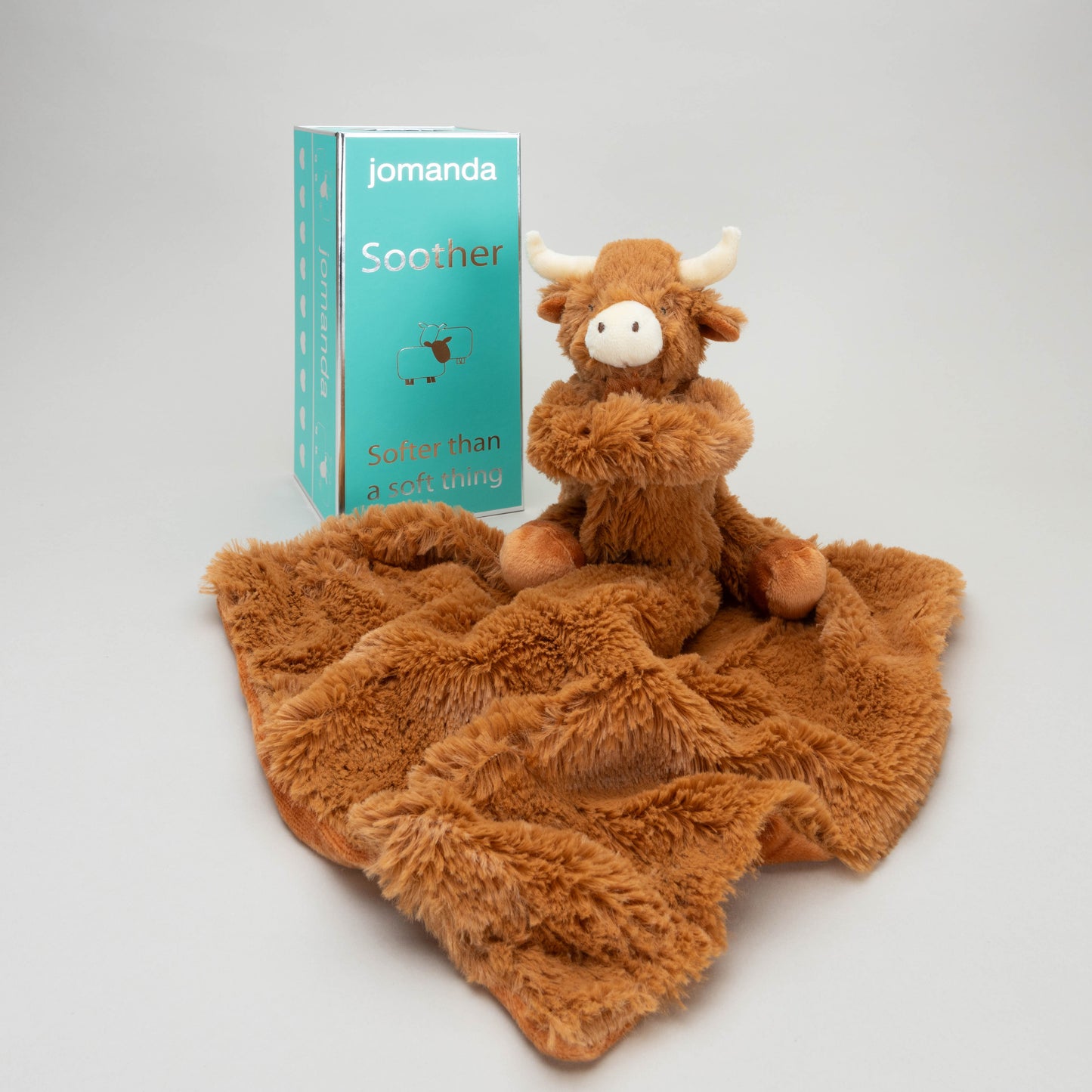 Longhorn Highland Cow Toy Soother Brown