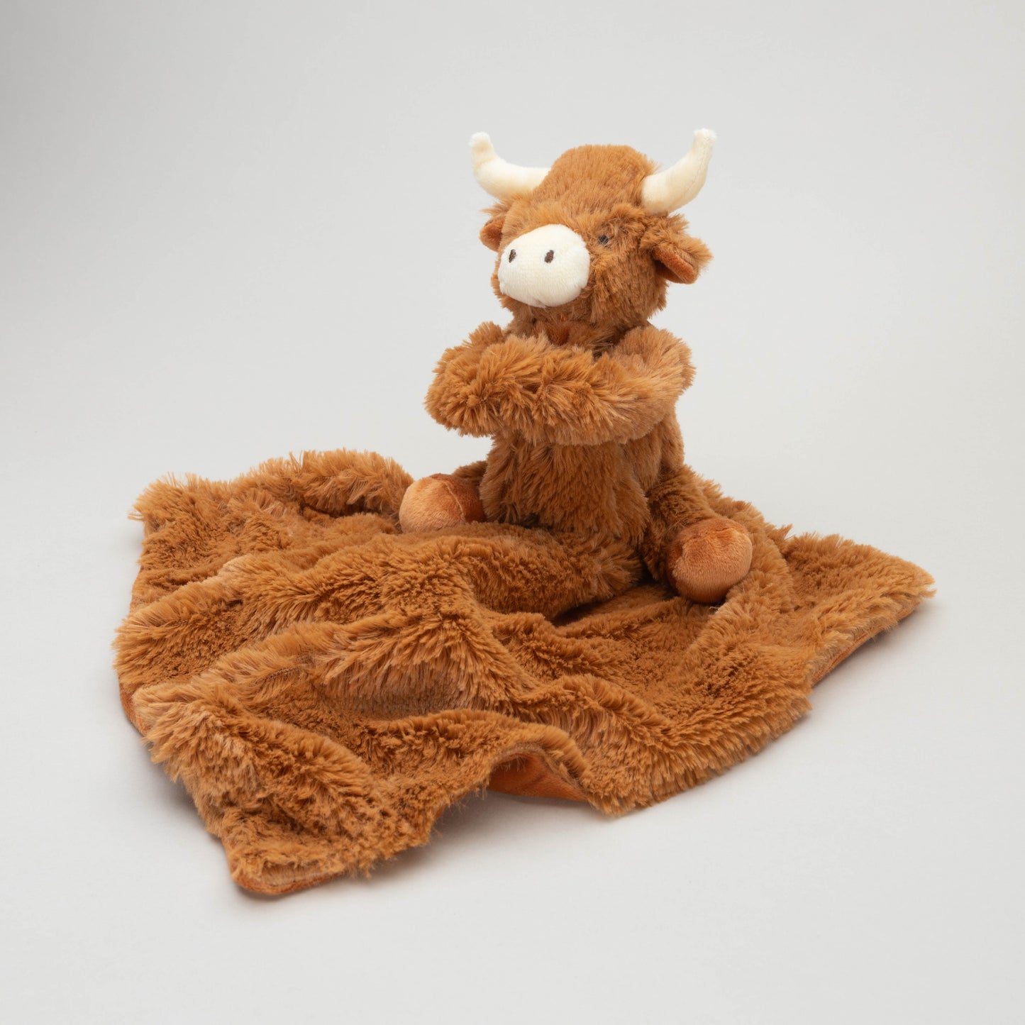 Longhorn Highland Cow Toy Soother Brown